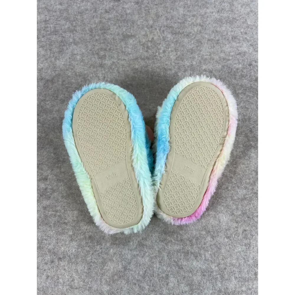 Rainbow Unicorn Slippers Toddler Girls Size 17.5 (fits like US 9/10)
